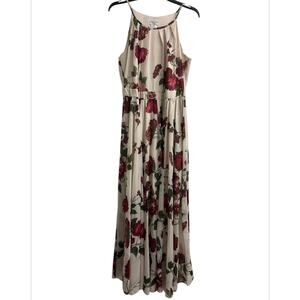 Alexa B Nites Red Rose Floral Maxi Flowy Romantic Party Dress Women’s Size 8